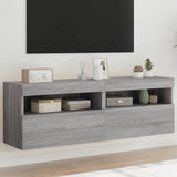 TV Wall Cabinets with LED Lights 2 pcs Grey Sonoma 60x30x40 cm 837194