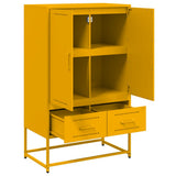 Highboard Mustard Yellow 68x39x111.5 cm Steel 846611