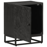 ZNTS Bedside Cabinet Black 40x30x50 cm Solid Wood Mango and Iron 372004