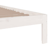 Bed Frame without Mattress White Solid Wood 150x200 cm King Size King Size 814760