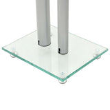 50674 Speaker Stands 2 pcs Tempered Glass 2 Pillars Design Silver
