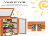 3-tier Wood Greenhouse Garden Polycarbonate Cold Frame Balcony Grow House w/ Storage Shelf for T3398P315402