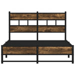 ZNTS Metal Bed Frame without Mattress Smoked Oak 120x200 cm 4017216