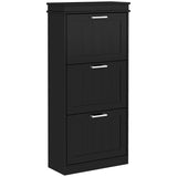 Three-Drawer Minimalistic Shoe Cabinet - Black T3398P423860