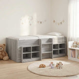 Loft Bed Frame with Cabinet 3 pcs Grey Sonoma Engineered Wood 3423411