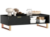 Elegant Marble Effect Storage Coffee Table - Black T3398P344258