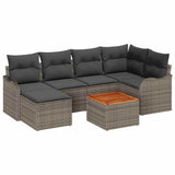 Garden Sofa Set with Storage 7 pcs Grey Poly Rattan 3356144