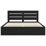 Bed Frame with Headboard Black 180 x 200 cm Solid Pine Wood 3411713