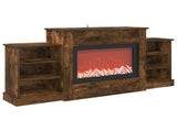 Electric Fireplace Smoked Oak 140 x 30 x 67 cm Engineered wood 8021147