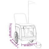 Pet Bike Trailer Green and Black Oxford Fabric and Iron 94025