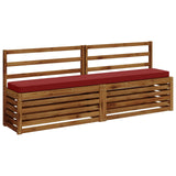 2-Piece Bench Cushions VUGHT 2 pcs 100% Polyester Wine Red 950935