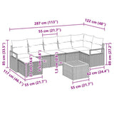 Garden Sofa Set with Cushion 8 pcs Beige Poly Rattan 3347735