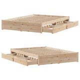 Bed Frame without Mattress 140x190 cm Solid Wood Pine 3301654