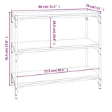 Book Cabinet Sonoma Oak 80x33x70.5 cm Engineered Wood and Steel 819338