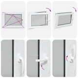 Basement Window RISOR 80 x 60 cm PVC and Glass White 42047241