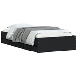 Bed Frame with Drawers without Mattress Black 75x190 cm Small Single 3207330