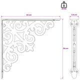 Wall Shelf Brackets 12 pcs Antique Brown 24 x 24 x 3.5 cm Steel 42038823