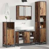 Bathroom Furniture Set with Door 3 pcs Old Wood Engineered Wood 3402480