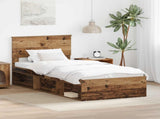 Bed Frame with Headboard Old Wood 90 x 200 cm Solid Pine Wood 3410652