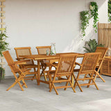 7 Piece Garden Dining Set Solid Teak Wood 3059596