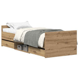 Bed Frame Artisan Oak Engineered Wood, Solid Pinewood Single 3328809