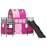 Kids'Loft Bed Frame Black and Pink 100 x 190 cm Metal 42020847