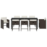 Garden Dining Set 9 pcs Brown Poly Rattan 3380700