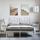 Metal Bed Frame without Mattress with Headboard White 150x200cm 353490
