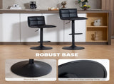 Set of Two Modern Faux Leather Bar Stools - Black T3398P423890