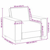 Sofa Light Grey 100 x 77 x 82 cm Fabric 4105207