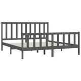 Bed Frame without Mattress Grey 200x200 cm Solid Wood 3106855
