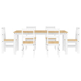 7 Piece Dining Set PANAMA White Solid Wood Pine 3345193