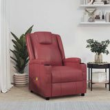 Massage Chair Wine Red Faux Leather 321315