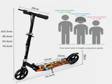 Teen Scooter Foldable Black PP PU Metal Adjustable 88-103cm Rear Brake ABS 20cm 87521517