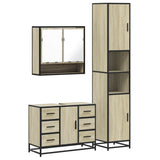 3 Piece Bathroom Furniture Set Sonoma Oak Engineered Wood 3301111