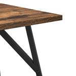 ZNTS Side Table Set - 2 Rustic Smoked Oak and Metal Tables 869728