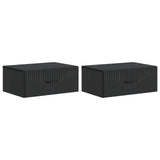 Wall-Mounted Bedside Cabinet 2 pcs Black 49 x 34.5 x 20 cm 898958