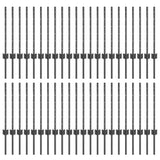 Embedded Fence Post 44 pcs Grey 100 cm Powder-Coated Steel 3335933