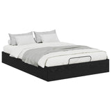 Ottoman Bed Frame Black Oak 203 x 120 x 25 cm Engineered Wood 3409238