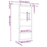 Sliding Door Natural 100 x 208 cm Solid Pine Wood 3381149