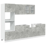 7 Piece Kitchen Cabinet Set Lyon Concrete Grey Engineered Wood 3324856