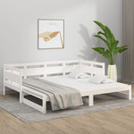 ZNTS Pull-out Day Bed without Mattress White 2x cm 820313