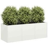 Planter White 120x40x40 cm Cold-rolled Steel 860676