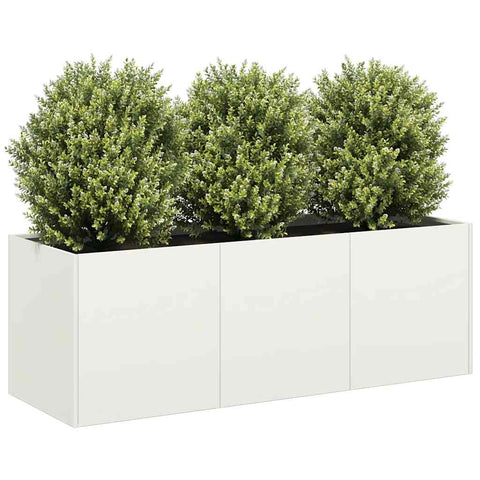 ZNTS Planter White 120x40x40 cm Cold-rolled Steel 860676