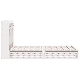 Bookcase Bed without Mattress White 135x190 cm Double Solid Wood Pine 3323984