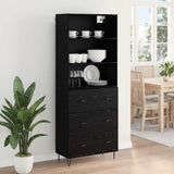 Highboard with Drawer 2 pcs Black Oak Engineered Wood 3416154