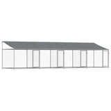Dog Cage with Roof and Doors Grey 8x2x2 m Galvanised Steel 3209565