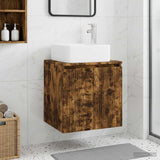 Wall-Mounted Sink Vanity Smoked Oak 49.5 x 41 x 63 cm 890407