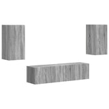 TV Cabinet Set 4 pcs Grey Sonoma Engineered Wood 3409156