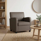 Armchair Shiny Brown Faux Leather 42043436